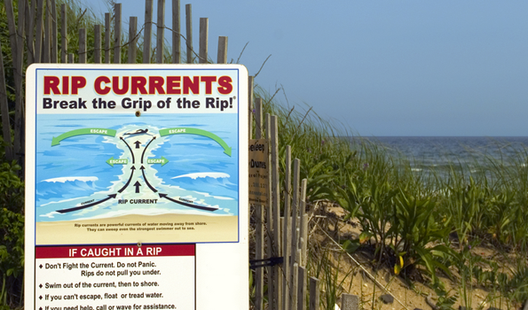A beach sign that says 